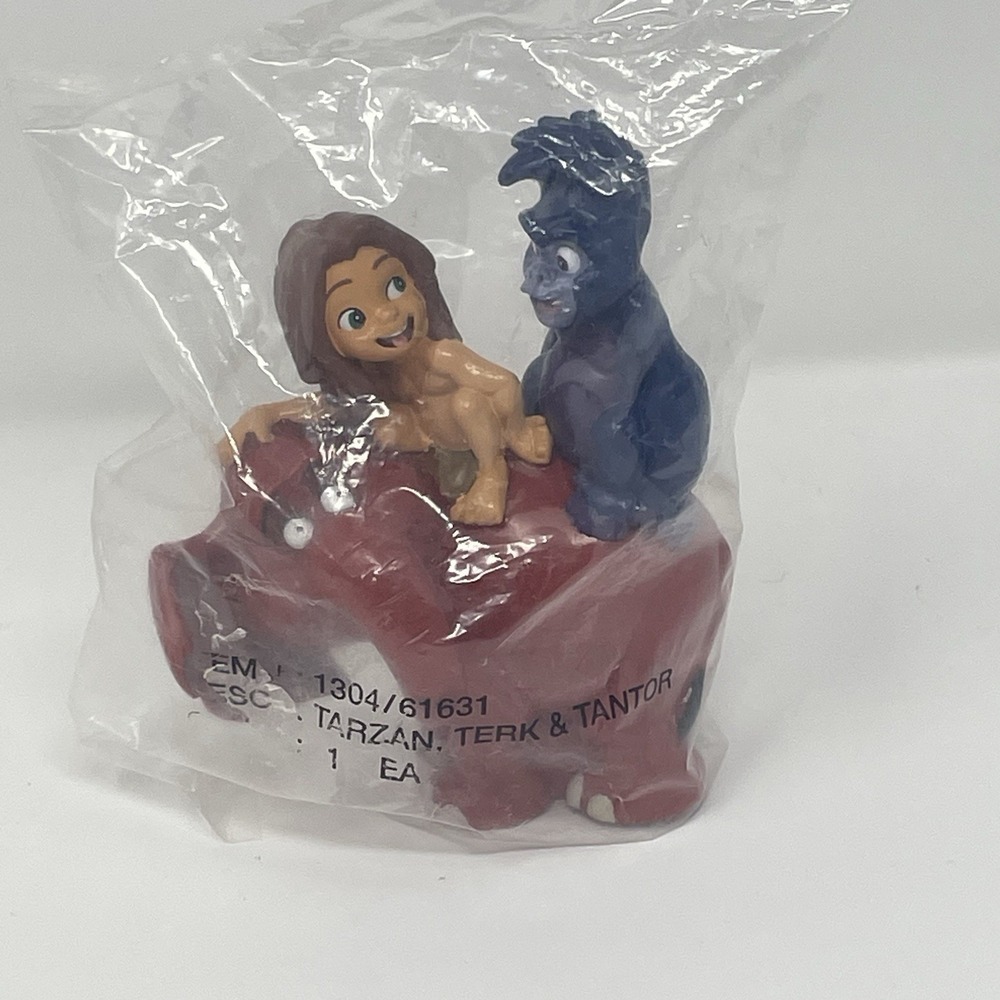 Vintage Disney Tarzan Terk Tantor PVC Figure DecoPac Cake Topper New Sealed 1999